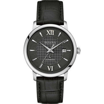 BULOVA Hudson Automatic Black Leather Strap