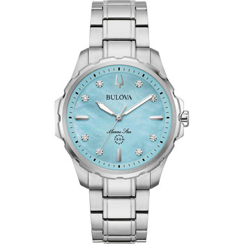 BULOVA Marine Star Diamonds Silver Stainless Steel Bracelet