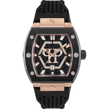 PHILIPP PLEIN The Hexagon Phantom Black Silicone Strap