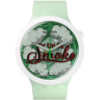 SWATCH Pufffframic Up In Smoke Light Green Silicone Strap