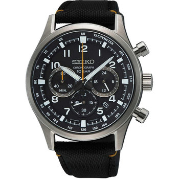 SEIKO Conceptual Chronograph Black Synthetic Strap