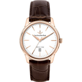 LUCIEN ROCHAT Iconic Brown Leather Strap