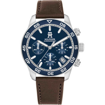 TOMMY HILFIGER Sport Chronograph Brown Leather Strap