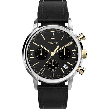 TIMEX Marlin Chronograph Black Leather Strap