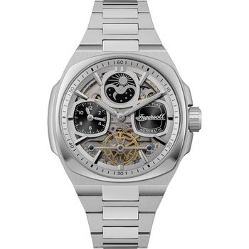 INGERSOLL Spirit Automatic Dual Time Silver Stainless Steel Bracelet