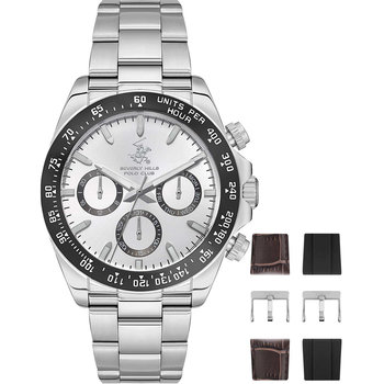 BEVERLY HILLS POLO CLUB Silver Stainless Steel Bracelet Gift Set