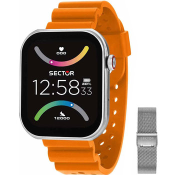 SECTOR S03 Smartwatch Orange Plastic Strap Gift Set