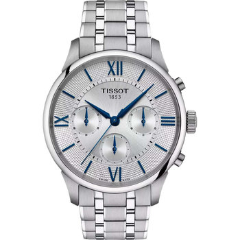 TISSOT T-Classic Chemin Des Tourelles Automatic Chronograph Silver Stainless Steel Bracelet