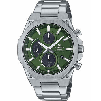 CASIO Edifice Solar Chronograph Silver Stainless Steel Bracelet