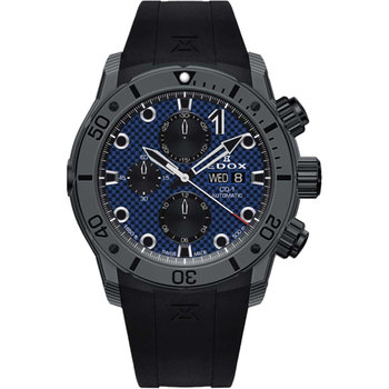 EDOX CO-1 Carbon Automatic Chronograph Black Rubber Strap