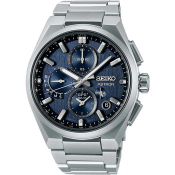 SEIKO Astron 5X GPS Solar 2024 Dual Time Chronograph Silver Titanium Bracelet