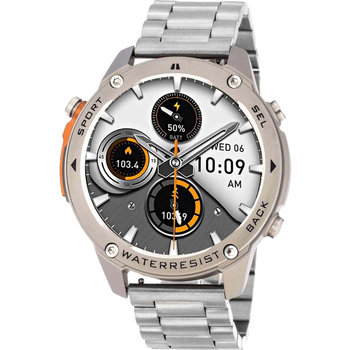 3GUYS GPS Smartwatch Silver Stainless Steel Bracelet