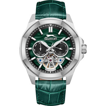 SLAZENGER Automatic Green Leather Strap