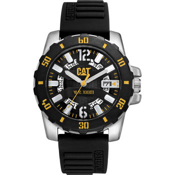 CATERPILLAR Steel Barricade Black Silicone Strap