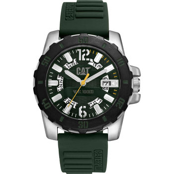 CATERPILLAR Steel Barricade Green Silicone Strap