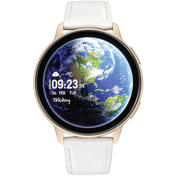 TEKDAY Smartwatch White Leather Strap