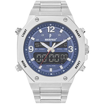 RUCKFIELD Dual Time Chronograph Silver Stainless Steel Bracelet