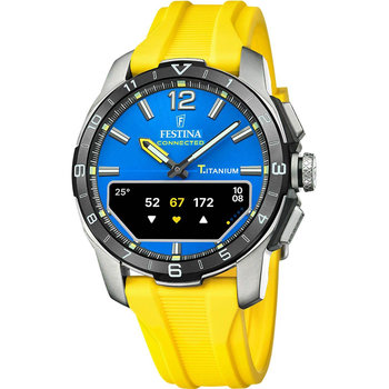 FESTINA Connected D Smartwatch Yellow Rubber Strap