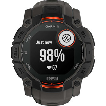 GARMIN Instinct 3 50mm Solar Black with Charcoal Silicone Band