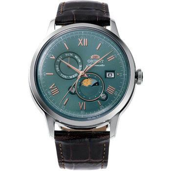 ORIENT Classic Sun and Moon Automatic Brown Leather Strap