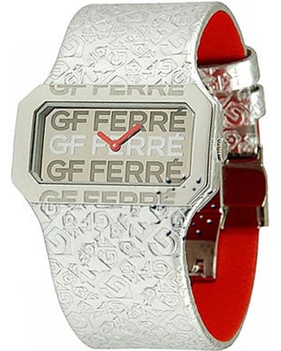 GF FERRE Silver Logo Leather Strap Ladies