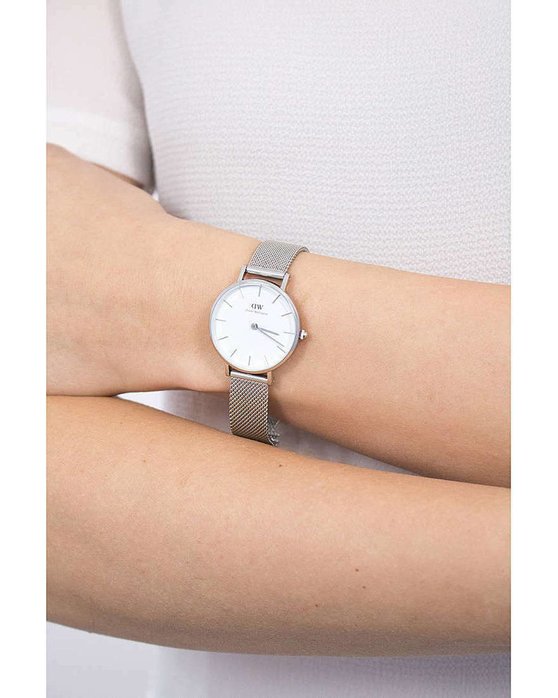 DANIEL WELLINGTON Petite Sterling  Silver Metallic Bracelet 28mm