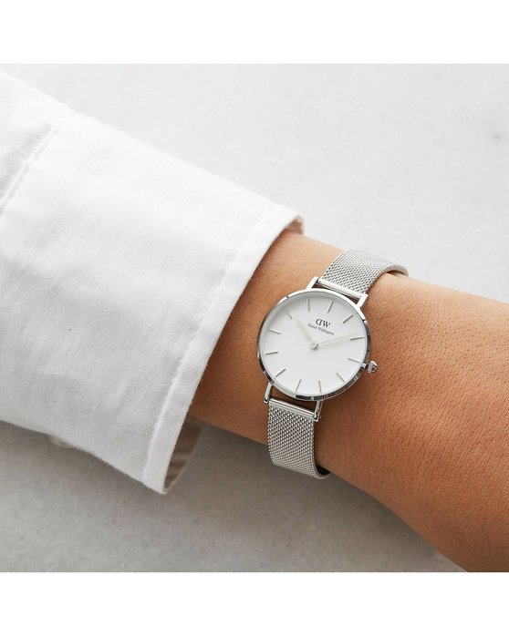 DANIEL WELLINGTON Petite Sterling  Silver Metallic Bracelet 28mm