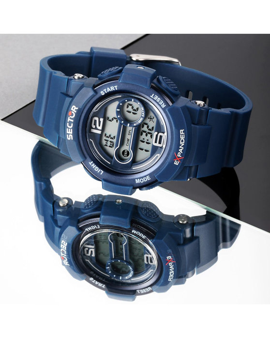 SECTOR EXPANDER-16 Dual Time Chronograph Blue Plastic Strap