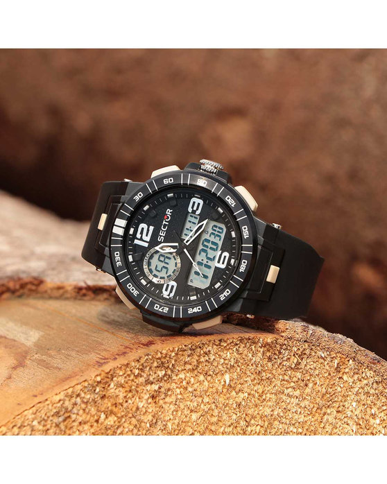 SECTOR EX-28 Black Rubber Strap