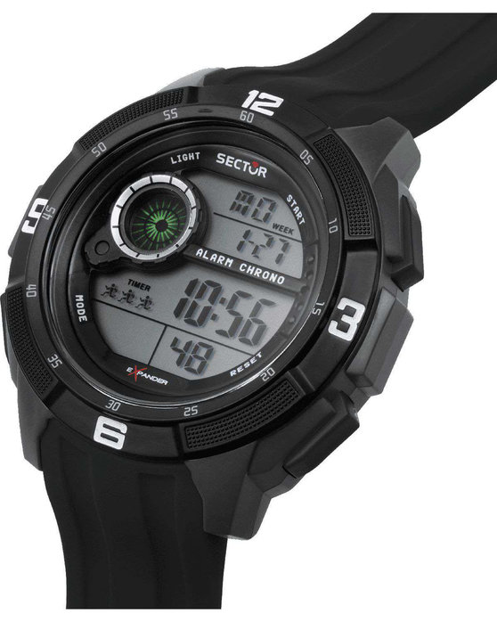 SECTOR EX-04 Chronograph Black Silicone Strap