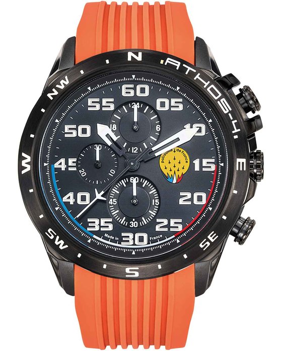 PATROUILLE DE FRANCE Athos 4 Chronograph Orange Silicone Strap