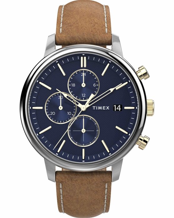 TIMEX Chicago Chronograph Brown Leather Strap