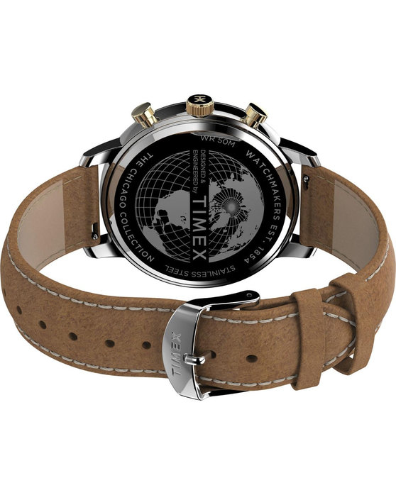 TIMEX Chicago Chronograph Brown Leather Strap