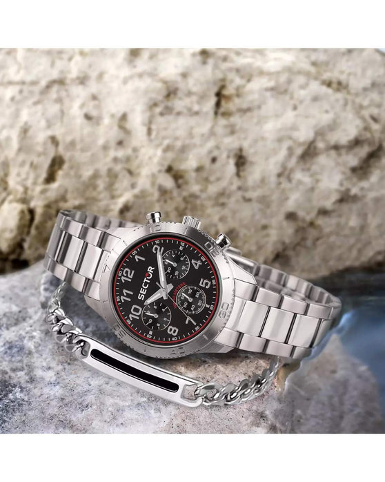 SECTOR 270 Chronograph Silver Stainless Steel Bracelet Gift Set