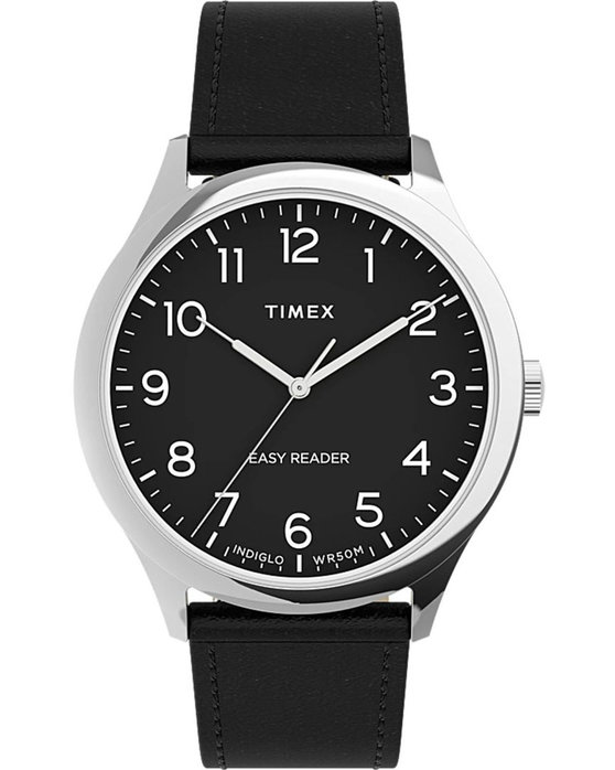 TIMEX Easy Reader Black Leather Strap