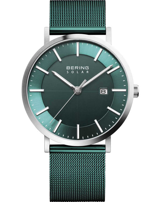 BERING Solar Green Stainless Steel Bracelet