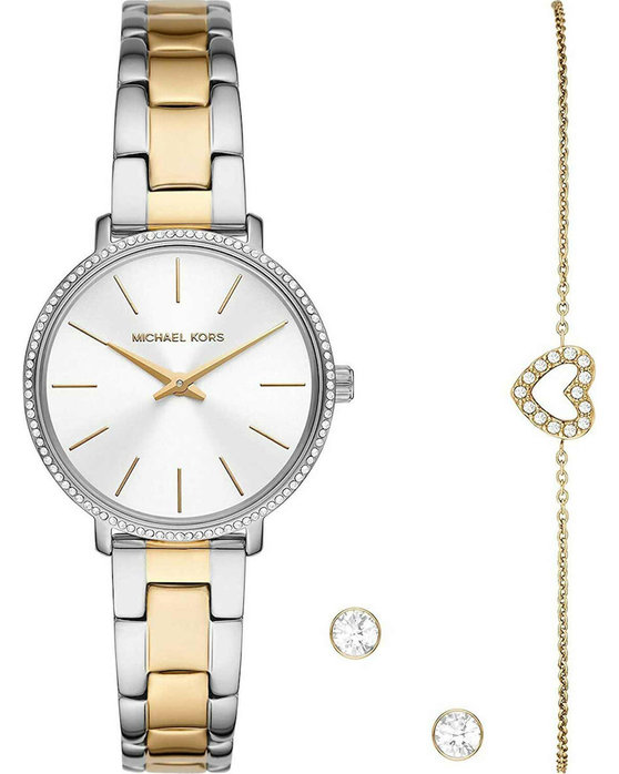 Michael KORS Pyper Crystals Two Tone Stainless Steel Bracelet Gift Set