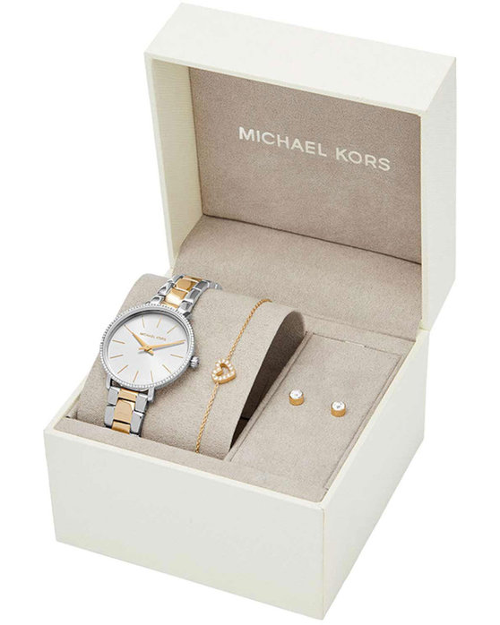 Michael KORS Pyper Crystals Two Tone Stainless Steel Bracelet Gift Set