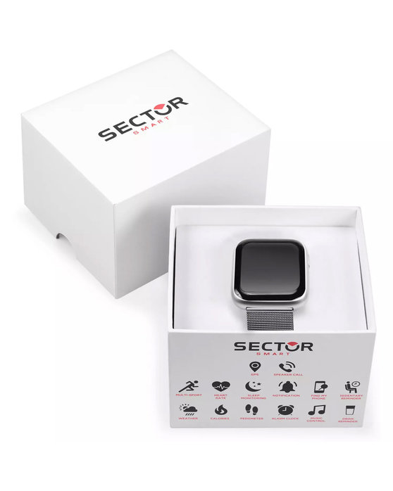 SECTOR S-04 Smartwatch Silver Metallic Bracelet