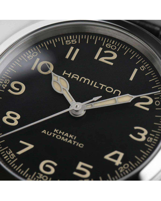 HAMILTON Khaki Field Murph Automatic Black Leather Strap