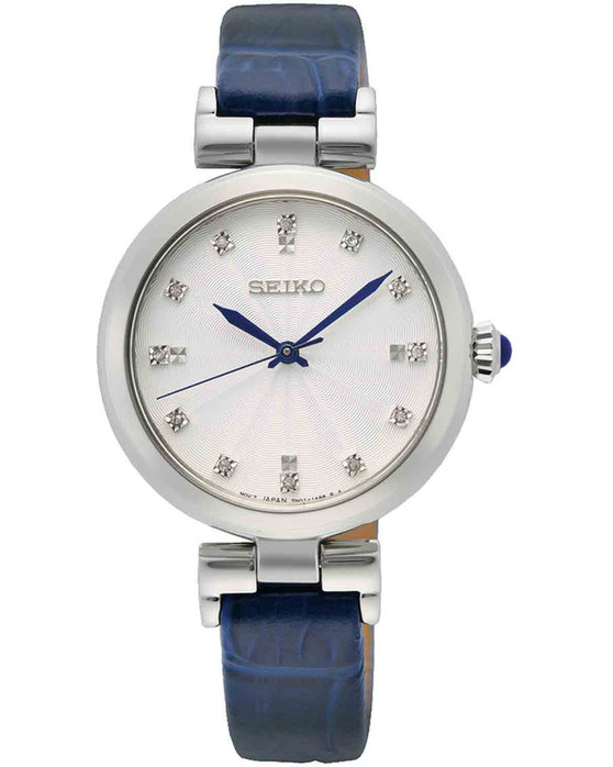 SEIKO Caprice Diamonds Blue Leather Strap