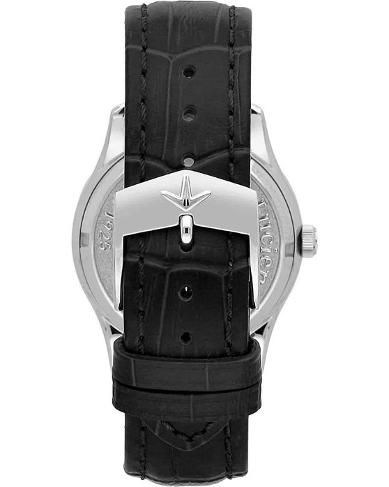 LUCIEN ROCHAT Montreux Automatic Black Leather Bracelet