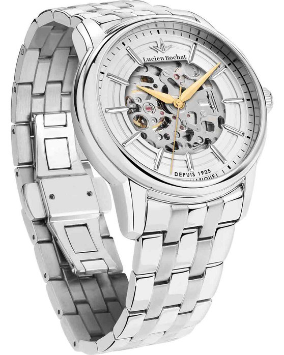 LUCIEN ROCHAT Iconic Automatic Silver Stainless Steel Bracelet Gift Set