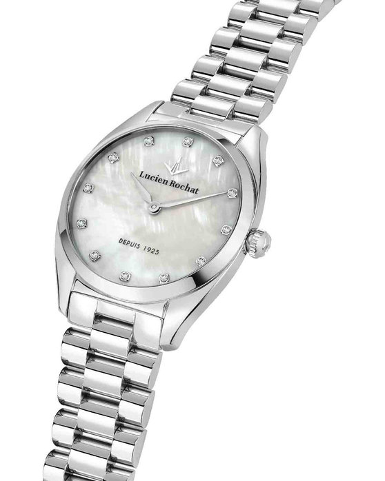 LUCIEN ROCHAT Mademoiselle Diamonds Silver Stainless Steel Bracelet