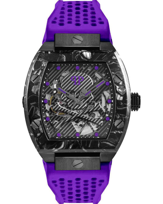 PHILIPP PLEIN The Skeleton Automatic Purple Rubber Strap