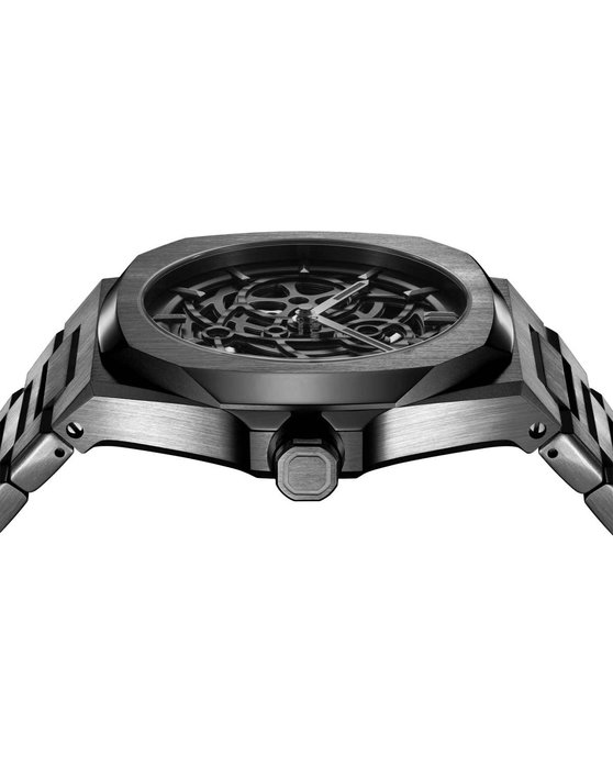 D1 MILANO Skeleton Automatic Grey Stainless Steel Bracelet