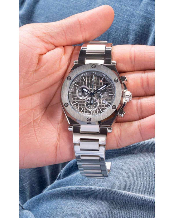 GUESS Collection Legacy Chronograph Silver Stainless Steel Bracelet