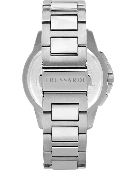 TRUSSARDI Τ-Hawk Dual Time Silver Metallic Bracelet