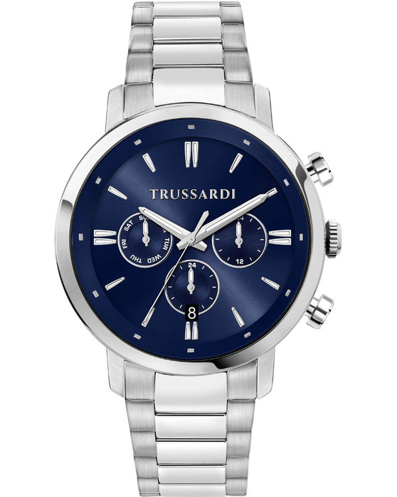 TRUSSARDI T-Couple Dual Time Silver Metallic Bracelet