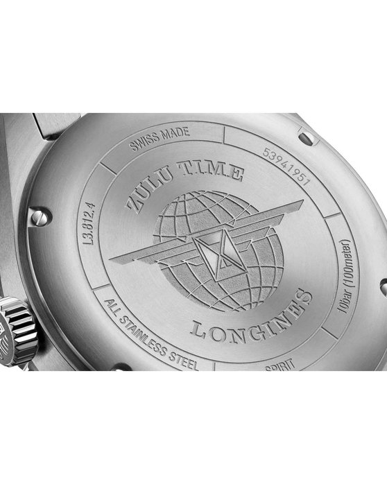 LONGINES Spirit Zulu Time Automatic GMT Silver Stainless Steel Bracelet